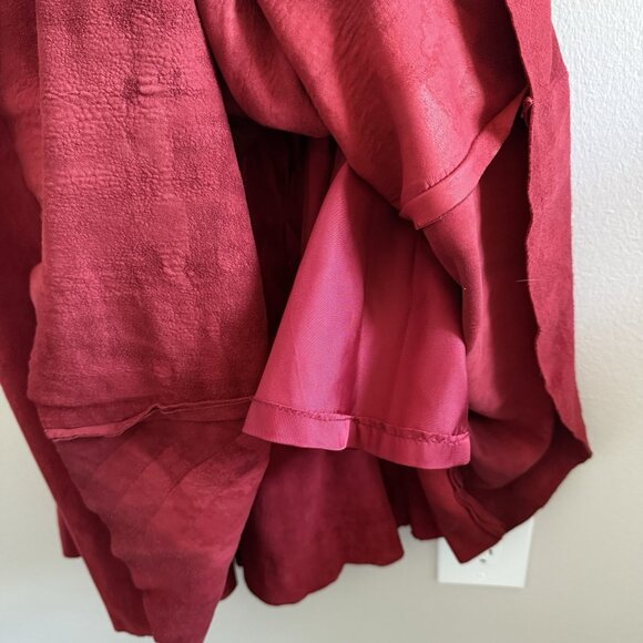 VTG Suede Maxi Dress Size 8 Medium Boho Western A&F Cowgirl Genuine Leather Red - Picture 12 of 13